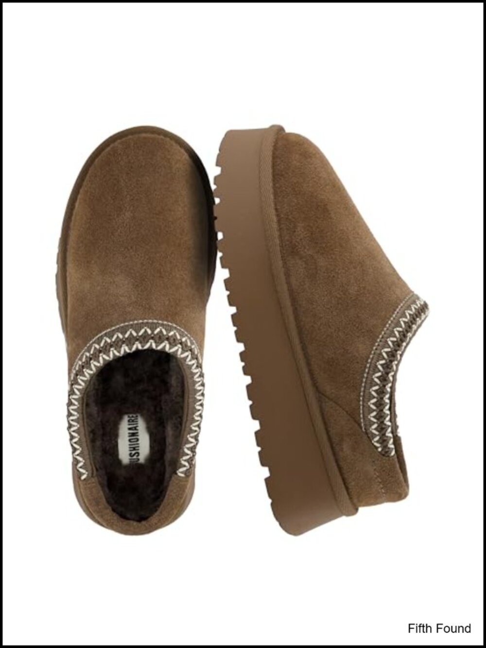 Platform Slippers Fuzzy Faux Fur Lined Memory Foam Mule Non-Slip Indoor Outdoor